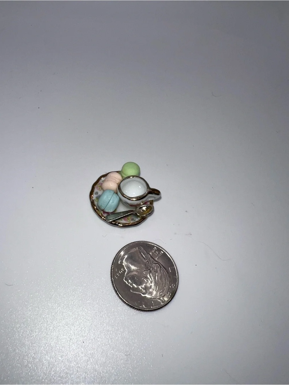 Miniature dessert plate and teacup